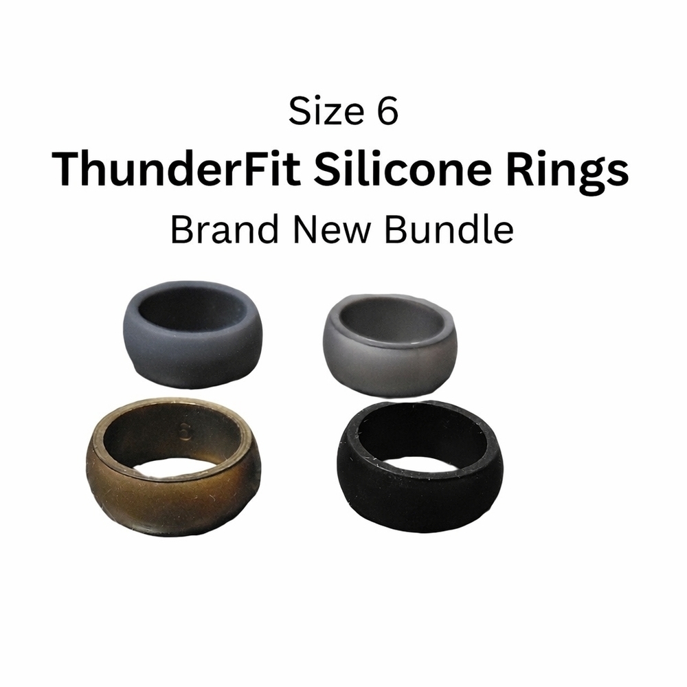 New ThunderFit Silicone Rings Bundle of 4 Wedding Bands Neutral Colors